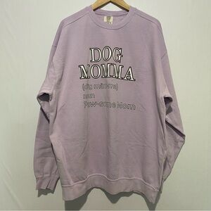 Comfort Colors 2XL Dog Momma Graphic Sweatshirt Oversized Cozy Crewneck Lilac